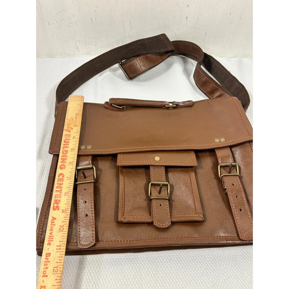 Unbranded Messenger Bag 15x11 Brown Leather Satchel‎ Briefcase Mens